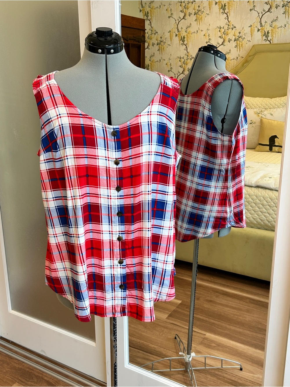 Torrid Plaid Sleeveless Top - Red/Blue/White